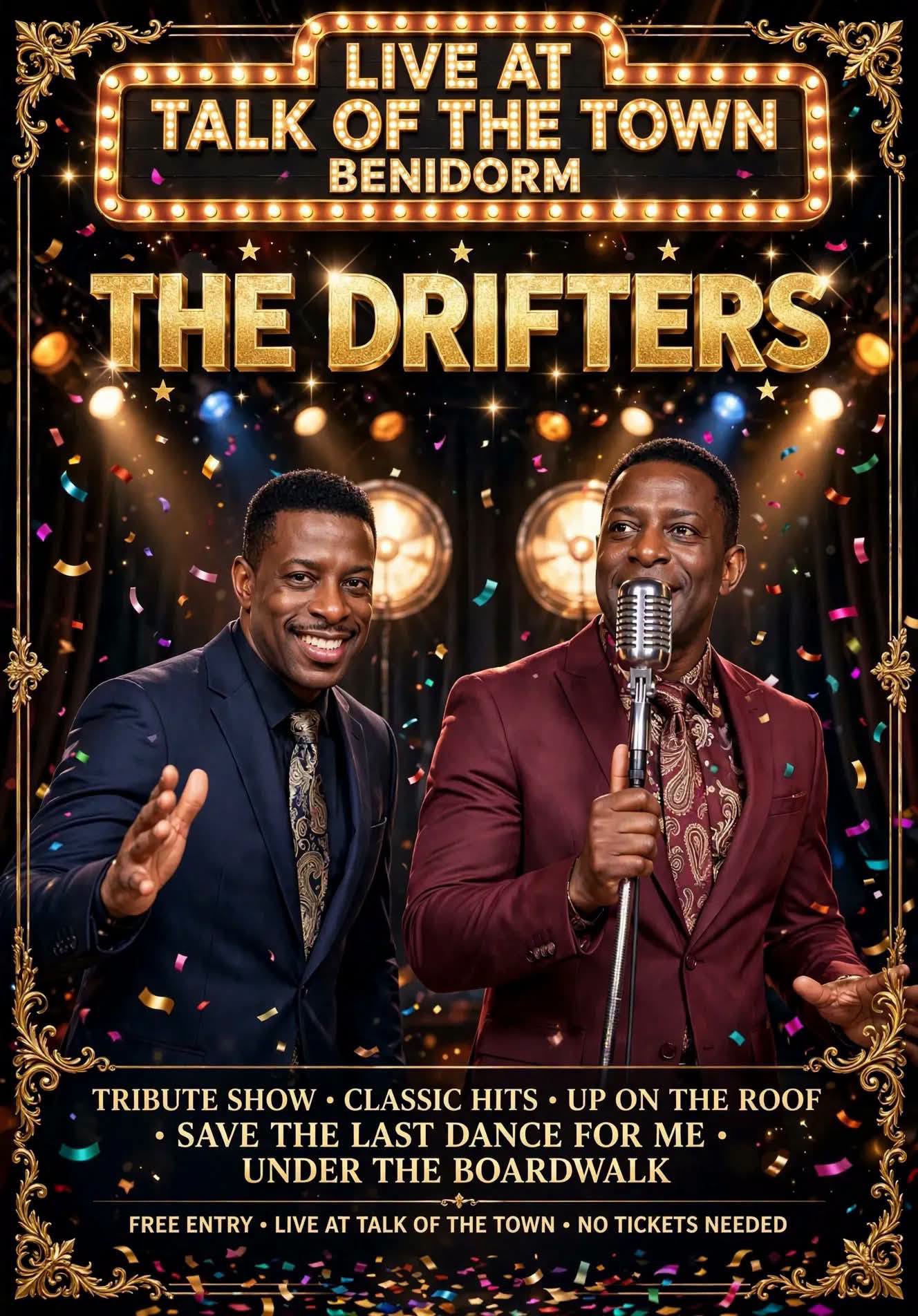 The Drifters Tribute performing in Benidorm